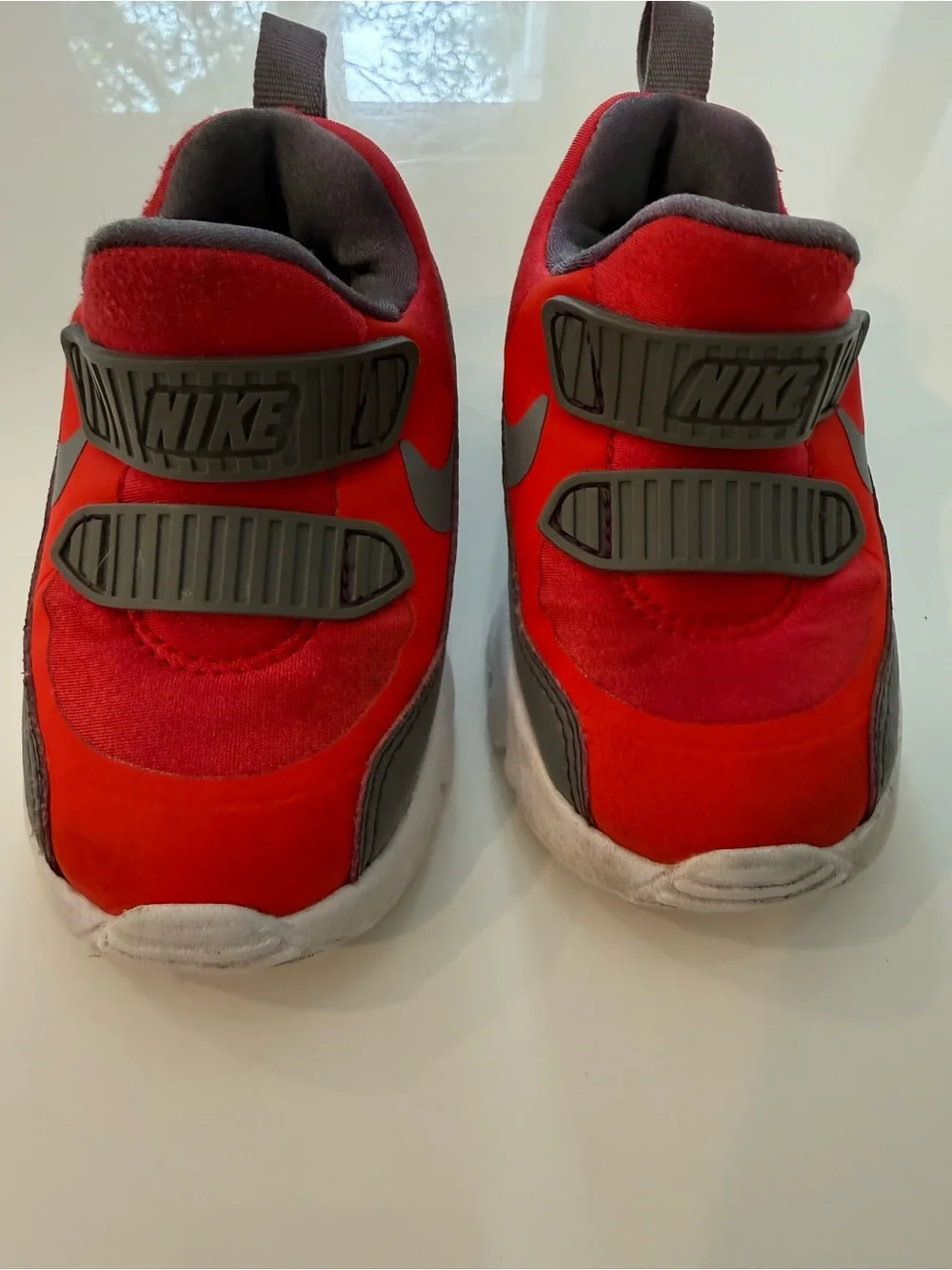 Nike Kids Red and Gray Slip-On Sneakers